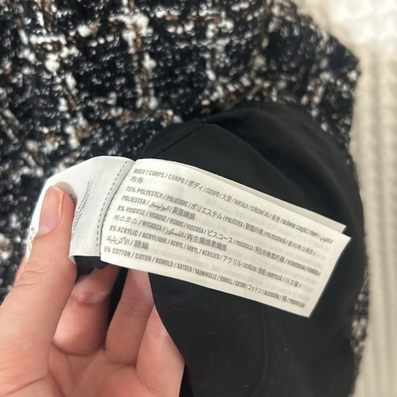 Abercrombie and Fitch Black and White Boucle Dress Large Tall - Picture 5 of 7